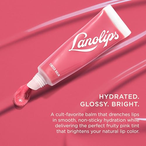 Lanolips Tinted Lip Balm - Moisturizing, Color-Tinted Balm with Lanolin & Vitamin E for Dull, Dry, Cracked Lips, Rhubarb (12.5g / 0.44oz) - Image 2