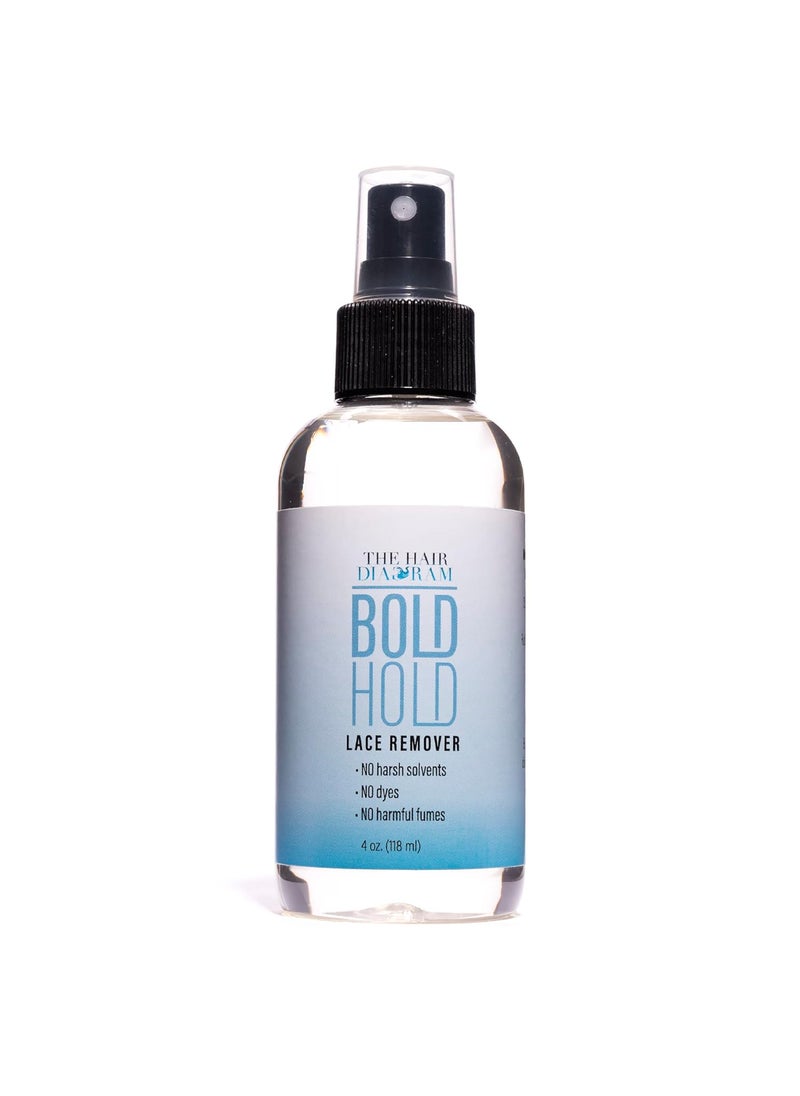 The Hair Diagram - The Hair Diagram  Bold Hold Lace Remover  Bond Release Spray  Residue Removal Solution For Wigs Extensions  Hair Systems  Tape  Lace Glue Remover  NO Harsh Solvents Dyes Harmful Fumes  4oz - Image 1
