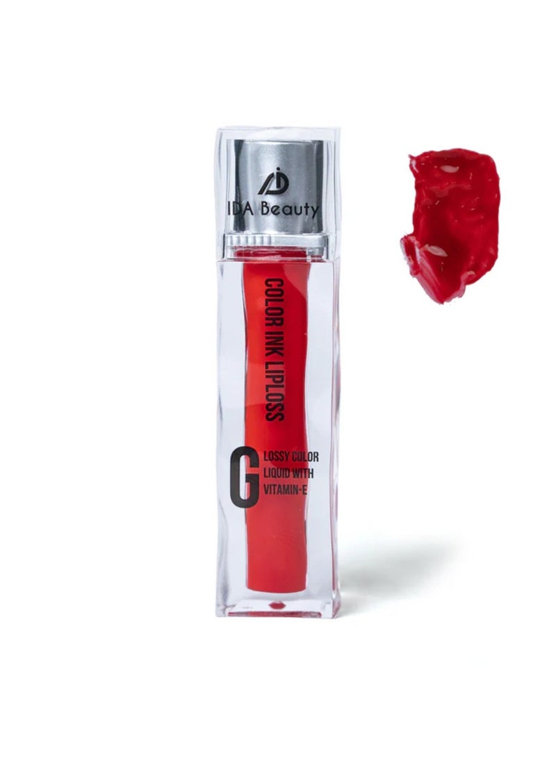 IDA Beauty HueKiss Colour Ink Lip Gloss | Long-Lasting, Hydrating, smudge-Proof | Vegan, Halal, Cruelty-Free, (red) (G15) - Image 1