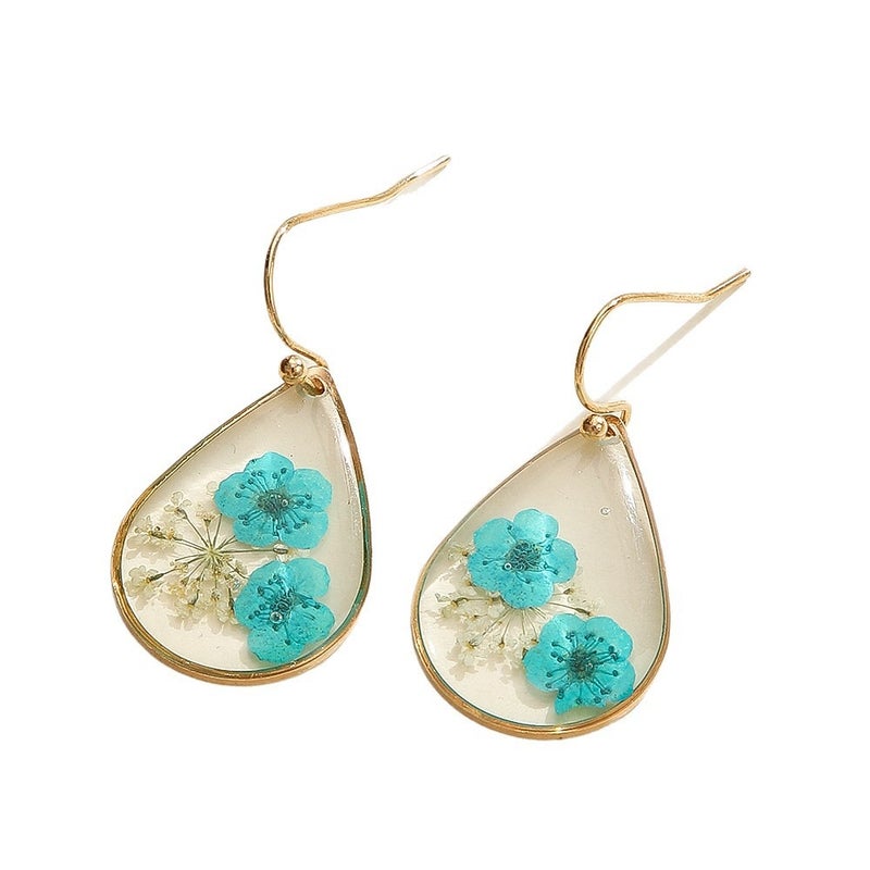 Eternal flower earrings pendant light luxury high-end earrings handmade DIY earrings in camellia  flowers - Image 5