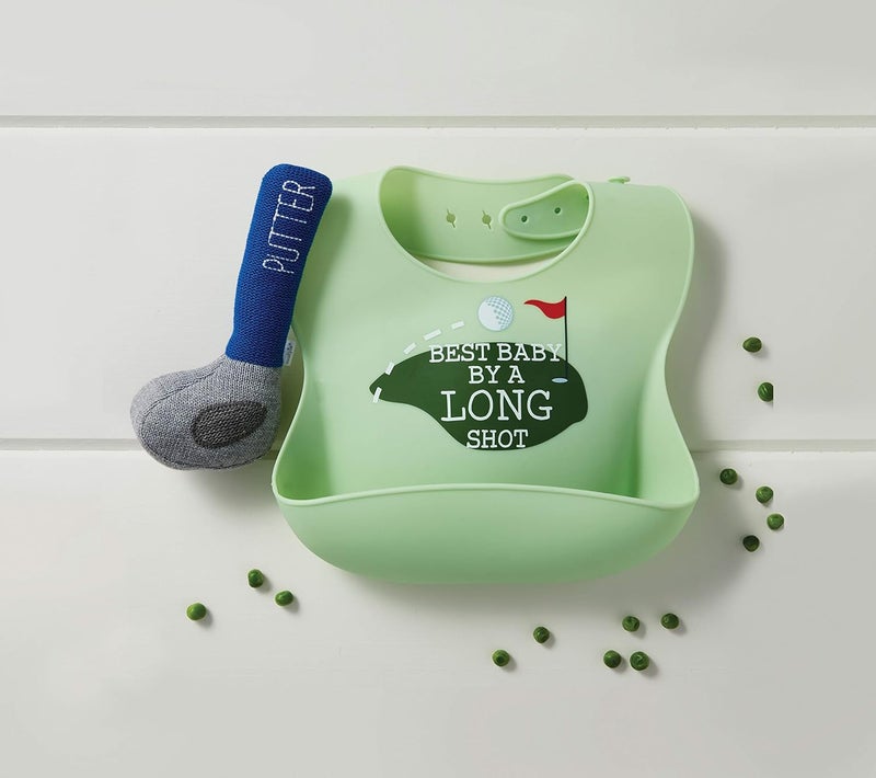 Mud Pie Silicone Baby Golf Bib Set with Golf Putter Rattle - Image 2
