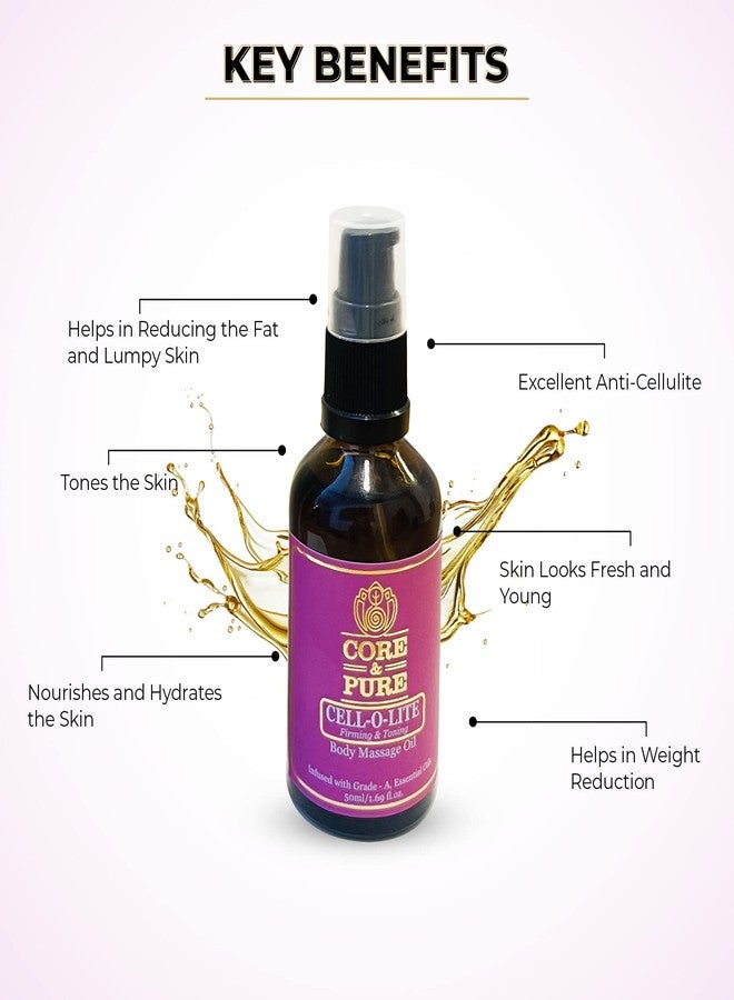 CORE & PURE Combo Pack of Cell-o-lite Body Massage Oil 50 ml, Grapefruit 12 ML Grade-A, Essential Oil & Anti-Scar and Rejuvenating Stretch Mark Oil 50 ml - Image 5