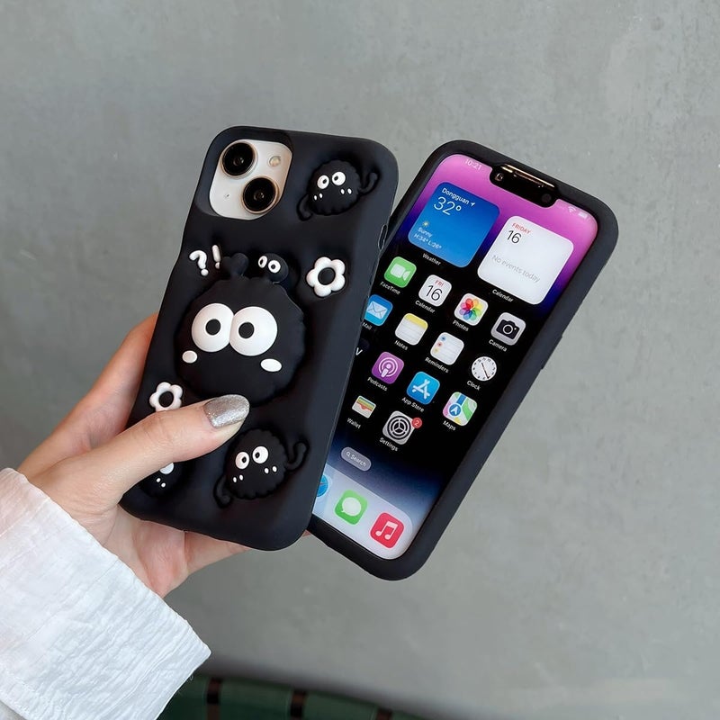 QoKcoahn حافظة متوافقة مع iPhone 13، غطاء كرتوني لطيف ثلاثي الأبعاد كاواي مضحك لخنزير الماء ينفخ الفقاعات للنساء والفتيات، حماية من السقوط من السيليكون الجل الناعم - Image 5