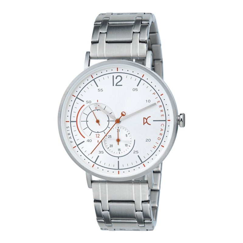 PIERRE CARDIN CBN.3026 MEN'S TIMEPIECE - LUXURIOUS SILVER STAINLESS STEEL WITH WHITEDIAL - Image 1