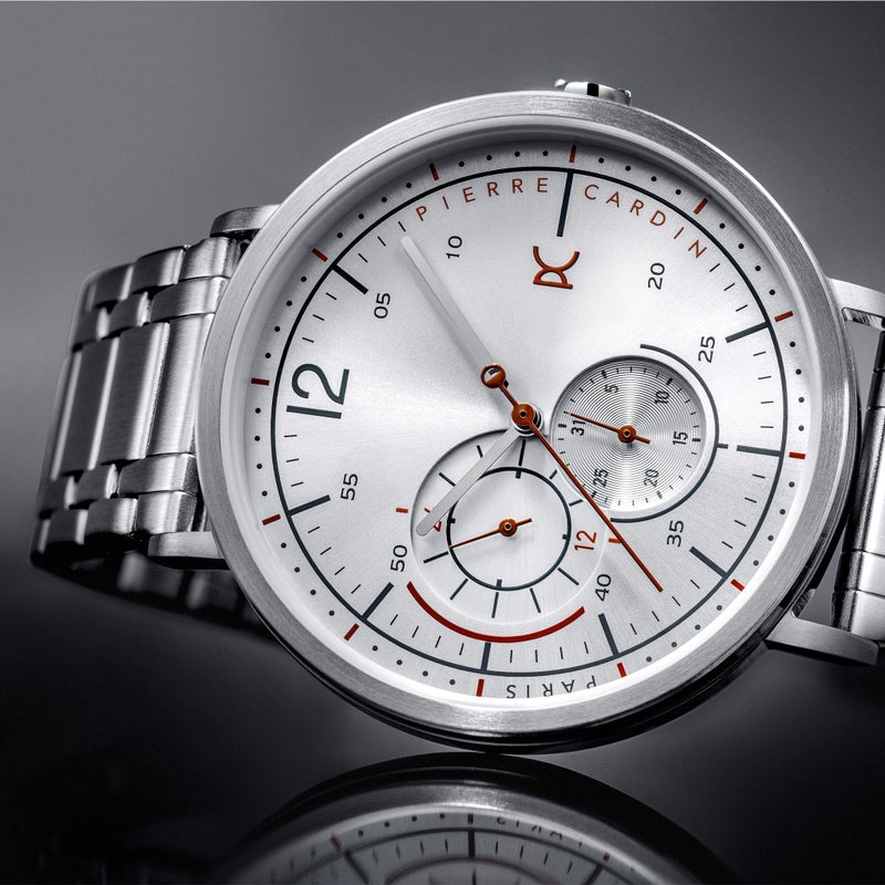 PIERRE CARDIN CBN.3026 MEN'S TIMEPIECE - LUXURIOUS SILVER STAINLESS STEEL WITH WHITEDIAL - Image 3