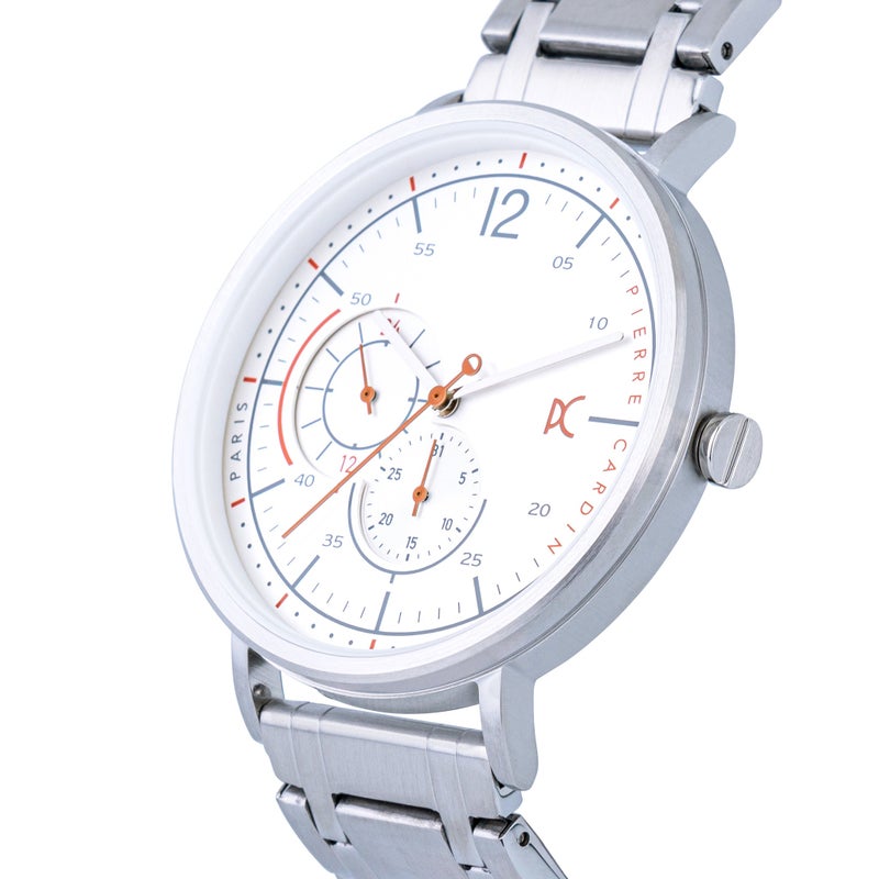 PIERRE CARDIN CBN.3026 MEN'S TIMEPIECE - LUXURIOUS SILVER STAINLESS STEEL WITH WHITEDIAL - Image 2