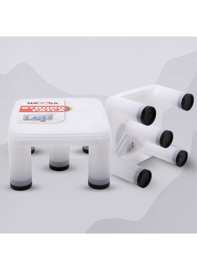 NAYASA Nayasa Strong Plastic Patla | Durable Stool for Home | Light Weight Stool | Multipurpose Stool | Stool for Kitchen and Bathroom | Clear (517)  - Image 4