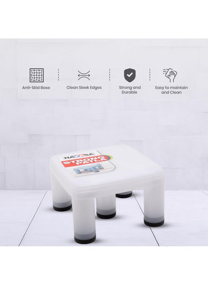 NAYASA Nayasa Strong Plastic Patla | Durable Stool for Home | Light Weight Stool | Multipurpose Stool | Stool for Kitchen and Bathroom | Clear (517)  - Image 3