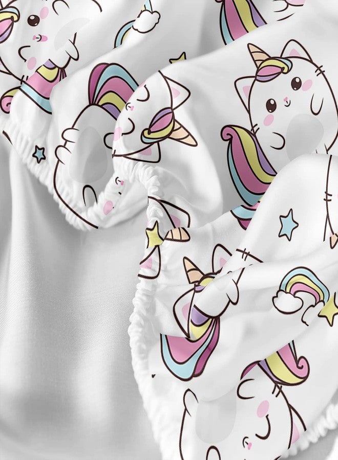 CVHouse Kawaii Cat Bed Sheets Set, Twin Size, Unicorn Cat Bedding for Girls, 1 Flat & 1 Fitted Sheet with 2 Pillow Cases - 4 Pieces - Image 4