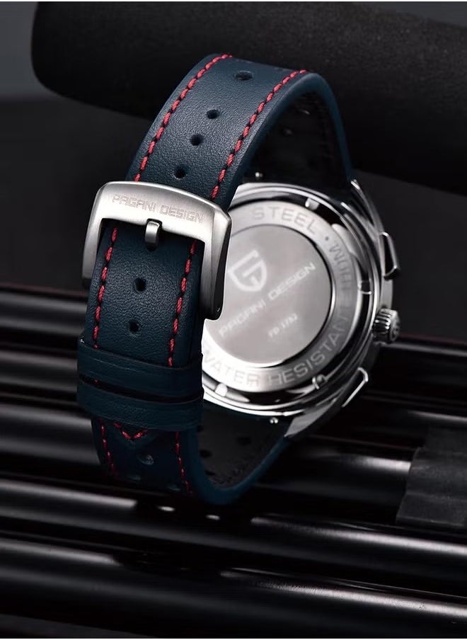 PAGANI DESIGN Men's Retro Quartz Watch, Sports Chronograph, AR Synthetic Sapphire, VK63 Movement, 100 Meters Waterproof  - Image 3