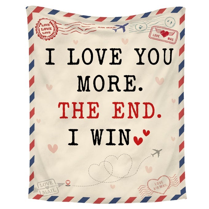 VALENTINES DAY GIFTS FOR HER HIM I LOVE YOU MORE SOFT FLEECE THROW BLANKET 50X60 IN ANNIVERSARY COUPLE GIFTS FOR WOMEN BIRTHDAY ROMANTIC GIFTS FOR GIRLFRIEND BOYFRIEND WIFE HUSBAND