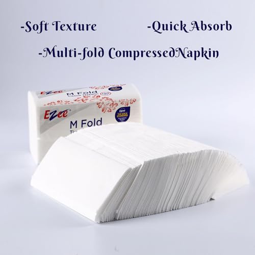 Ezee M Fold Tissue Paper Serving Napkin 1040 Pulls | Pack of 8 X 130 Pulls | Paper Towel - Image 2