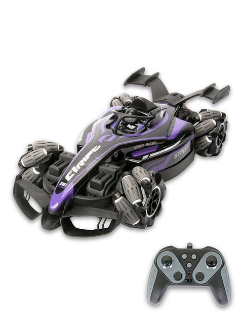 Gearbox Spray R/C Stunt Car with Lights, Music, and Spray - 2.4G Remote Control Included, Unisex, Purple