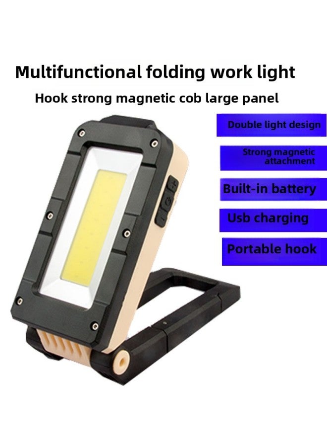 Cross-border New COB Folding Work Light LED Long-range Light Car Maintenance Light USB Charging Floodlight Magnet Light 