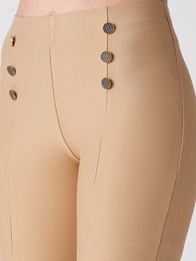globus Women Camel Brown Skinny Fit Treggings