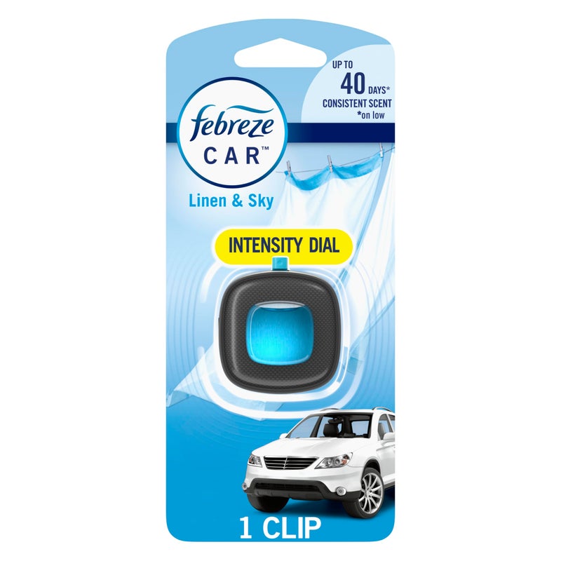 Febreze Car Air Freshener Vent Clip Linen Sky 1 Count - Image 3
