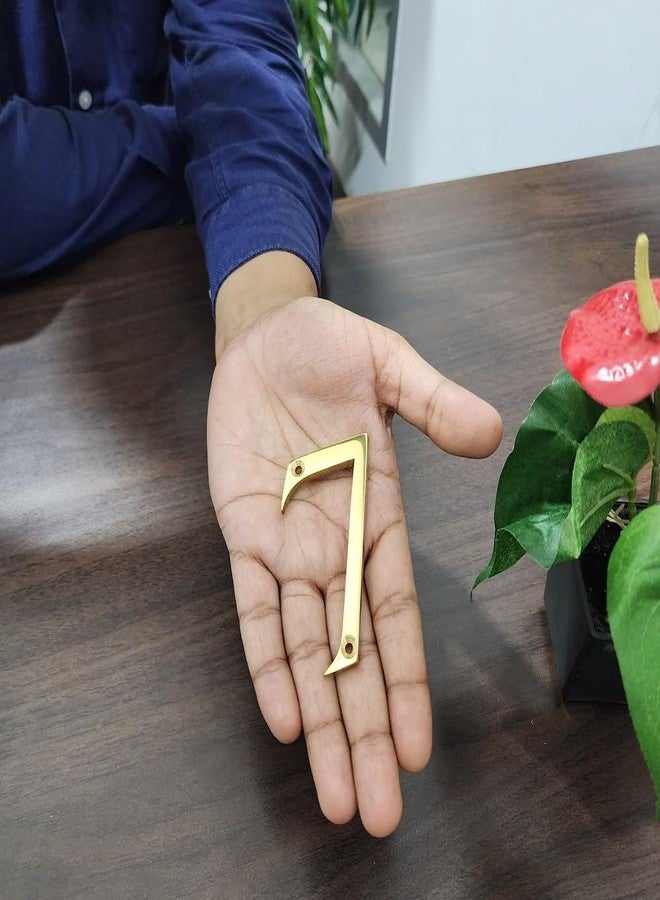 A10SHOP أرقام صناديق البريد الخارجية من النحاس الصلب المصقول والمطلي بالورنيش من A10SHOP Clio مقاس 3 بوصات، لوحات عناوين لأرقام المنازل، ديكور خارجي (رقم 7، نحاس مصقول) - Image 2