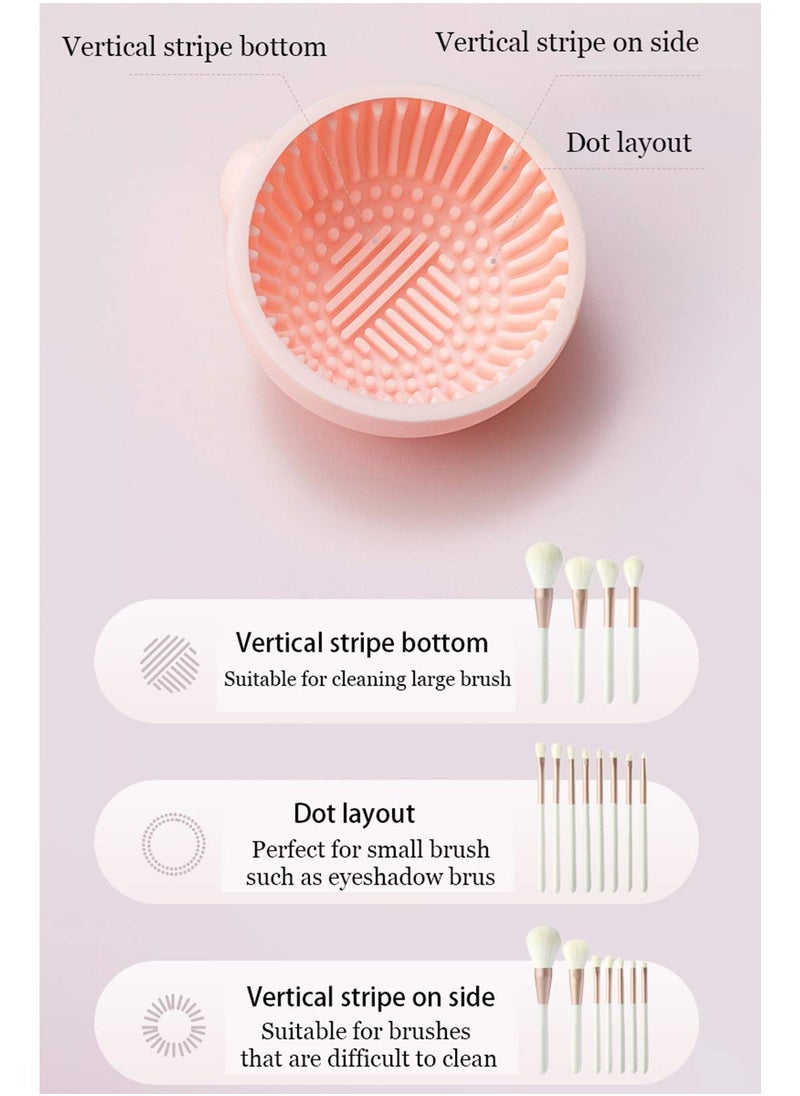 Generic Silicone Makeup Brush Cleaner Mat Portable Scrubber Tool for Easy Cleaning of Cosmetic Brushes Pink 1Pc  - Image 5