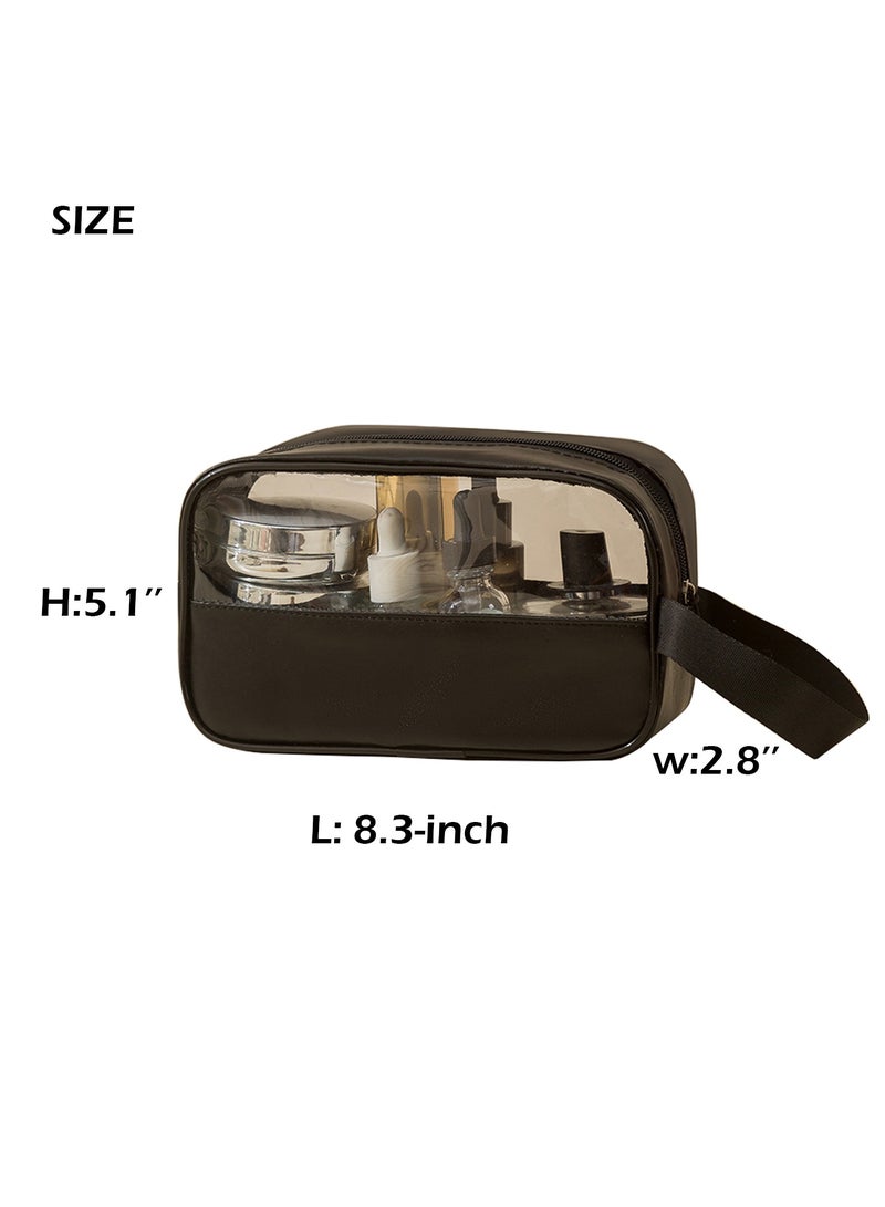 جيكون أسود شفاف حقيبة ماكياج ، تسا المعتمدة حقيبة أدوات الزينة للسفر ، بك و بو للماء حقيبة سفر مع سستة للرجال والنساء تحمل على السفر أساسيات حقيبة مستحضرات التجميل - Image 2