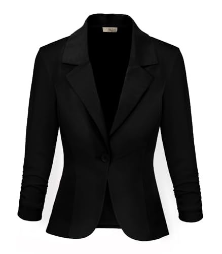 Hybrid & Company Hybrid Company Women Premium Nylon Ponte Office Blazer JK1131 1073T Black M