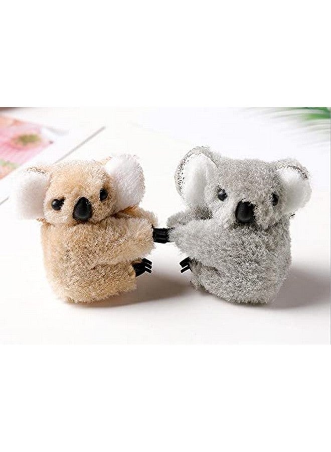 CRIZAN 2Pcs Brown Grey Plush Koala Sisters Best Friends Cute Hair Jaw Clips Non Slip Simple Irregular Hair Clamps Fashion Claw Clips Hair Accessories For Girls Kids - Image 2