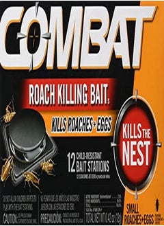 Combat Combat Roach Killing Bait Stations for Small Roaches, Kills Roaches and Eggs, 12 Count  - Image 1