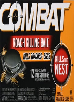 Combat Combat Roach Killing Bait Stations for Small Roaches, Kills Roaches and Eggs, 12 Count  - Image 2