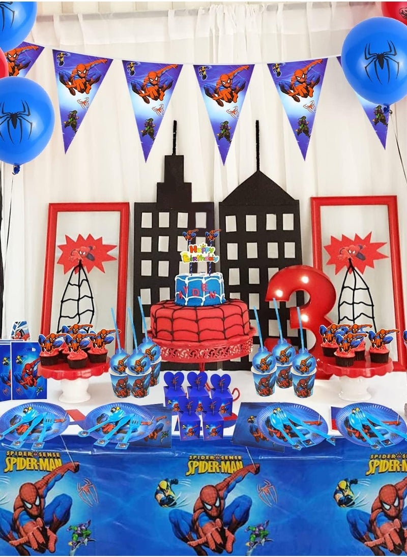 Go4Shop 151 Pcs Spiderman Birthday Decoration Party packs for 10 guests, Kids Boys party design - Image 2