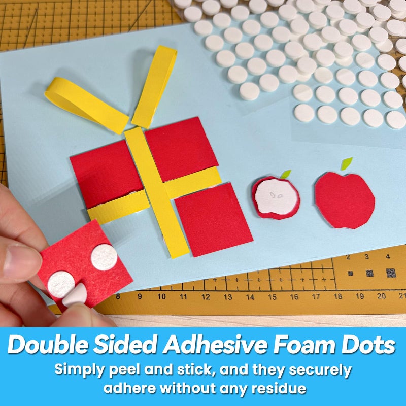 Tikfoam 1000Pcs Double Sided Adhesive Foam Dots, 2mm and 1mm Thick Tape for Craft, Card Making, Marked Candles, Scrapbook, Poster and DIY Projects - Image 4