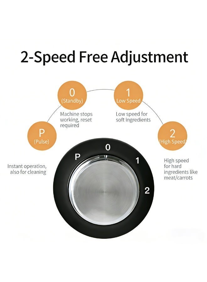  كاو مُعالج طعام Kawu 500 واط - جهاز مطبخ متعدد الوظائف 8 في 1 | 8 ملحقات مُتكاملة مفرمة لحم ومُعصّر عصائر وآلة عجن العجين | وعاء 1.2 لتر وخلاط 1.8 لتر | ضمان 2 سنوات | تصميم صغير الحجم أسود - Image 3