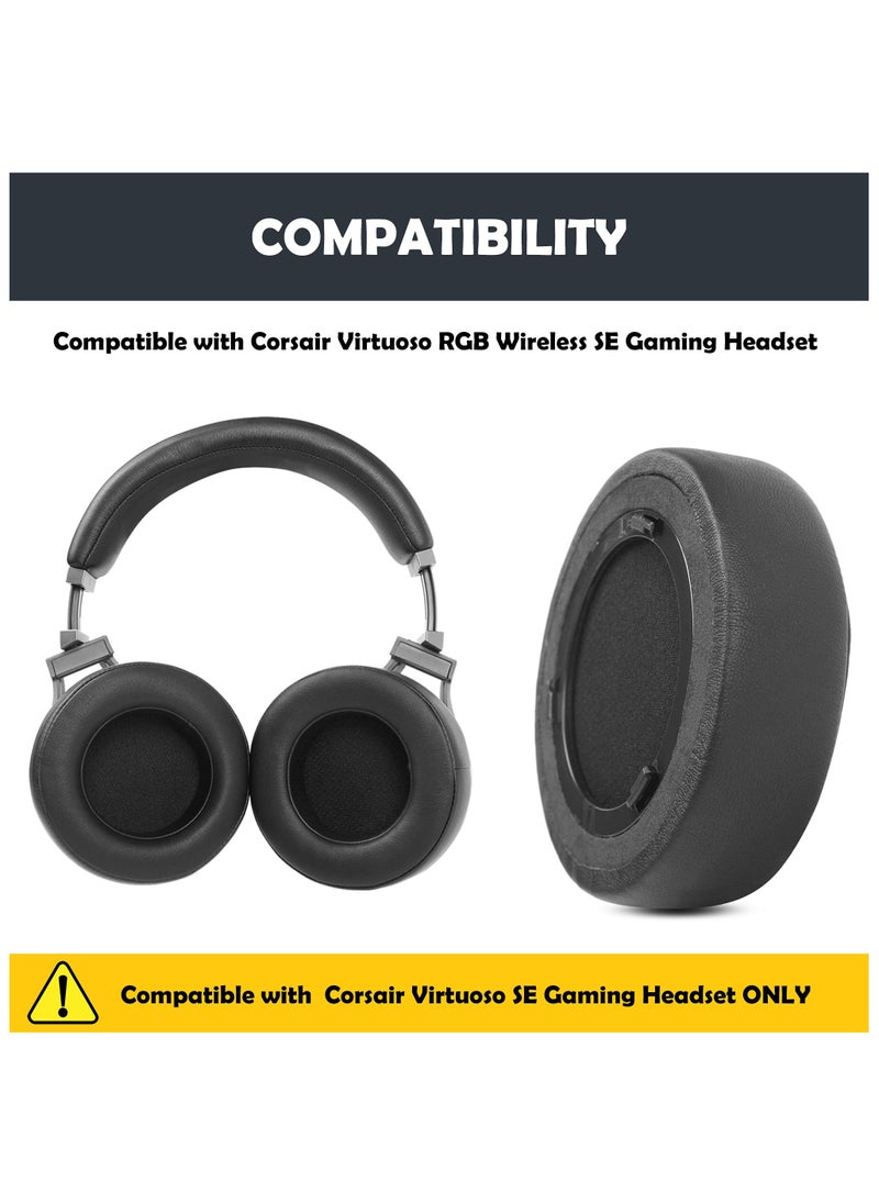Generic 1 Pair Earpads for Virtuoso XT / Virtuoso RGB Headset - Replacement Ear Cushion Integrated Plastic Buckle Cover Earmuffs Compatible with Corsair Virtuoso RGB Wireless SE Gaming Headset (Black)  - Image 2