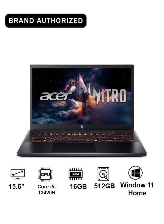 Acer Nitro V ANV15 Gaming Laptop 13th Gen Intel Core Core i5-13420H Octa Cores Upto 4.6GHz/16GB DDR5/512GB SSD/6GB NVIDIA®GeForce®RTX 3050/15.6" FHD IPS 165Hz/W11/WiFi-6/Backlit KB/ Obsidian Black - Image 1