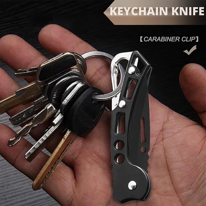Voroly Foldable Knife (Manual) For Kitchen, Home, Travel and Office Tool Carbon Steel (BLACK - KEY CHIAN) - Image 3