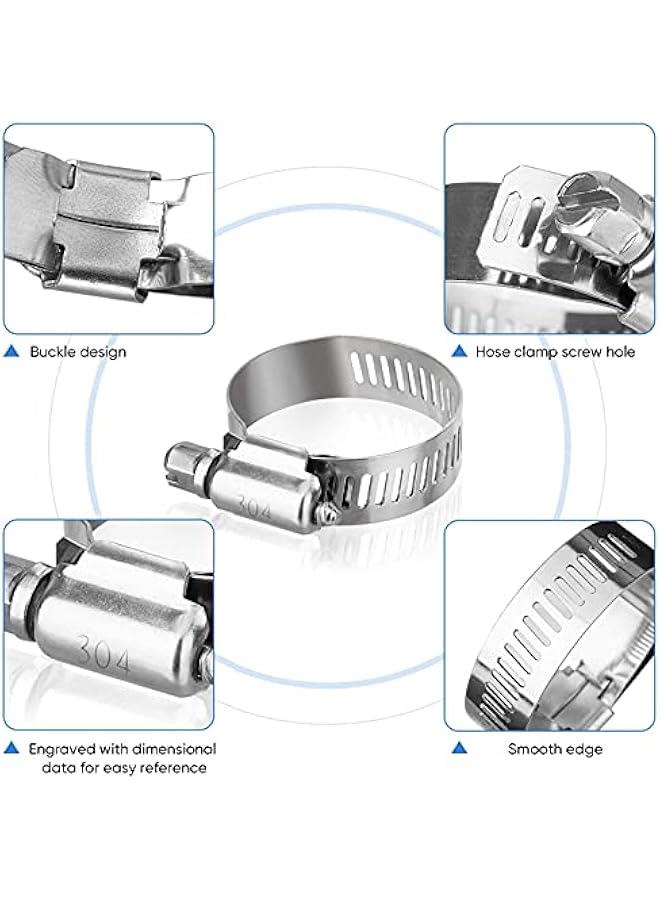 MOXO 40 Set of Stainless Steel Worm Gear Hose Clam for Pipes Intercoolers Plumbing Tubes and Fuel Lines 14''–118'' - Image 4
