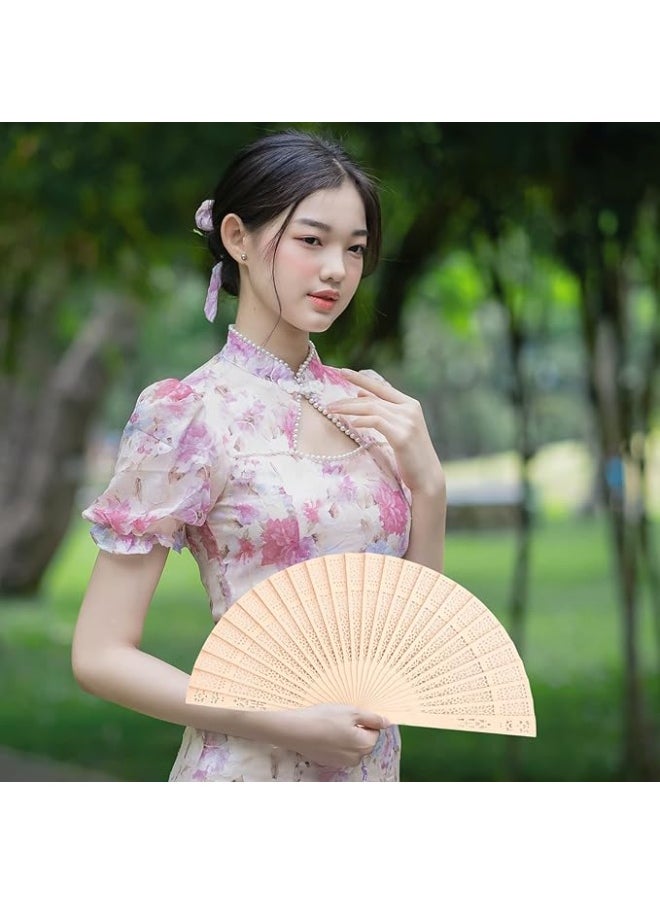 Generic - 2 Folding Fan, Handheld Fan with Wooden Frame for Weddings and Dancing - Image 1