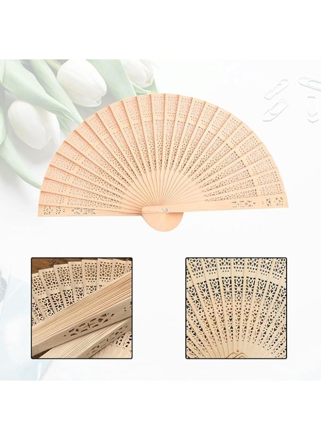 Generic - 2 Folding Fan, Handheld Fan with Wooden Frame for Weddings and Dancing - Image 1