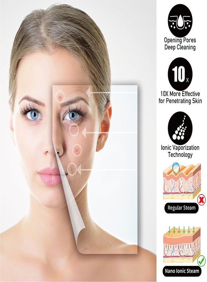 DENFANY Facial Steamer - DENFANY Nano Ionic Face Steamer with Extendable 360° Rotating Arm - Portable Facial Steamer for Personal Care at Home or Salo (Black) - Image 4