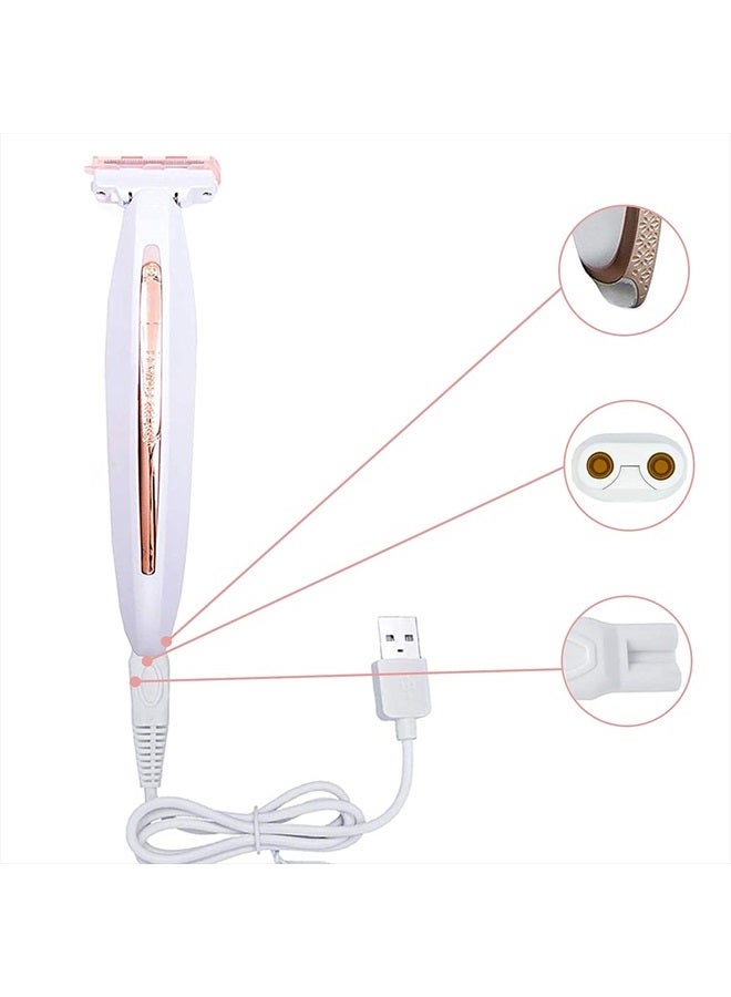 LinMei Body Ladies Shaver Replacement Heads and Charger for Finishing Touch Flawless Body Rechargeable Ladies Shaver and Trimmer with 2 Cleaning Brush - Image 2
