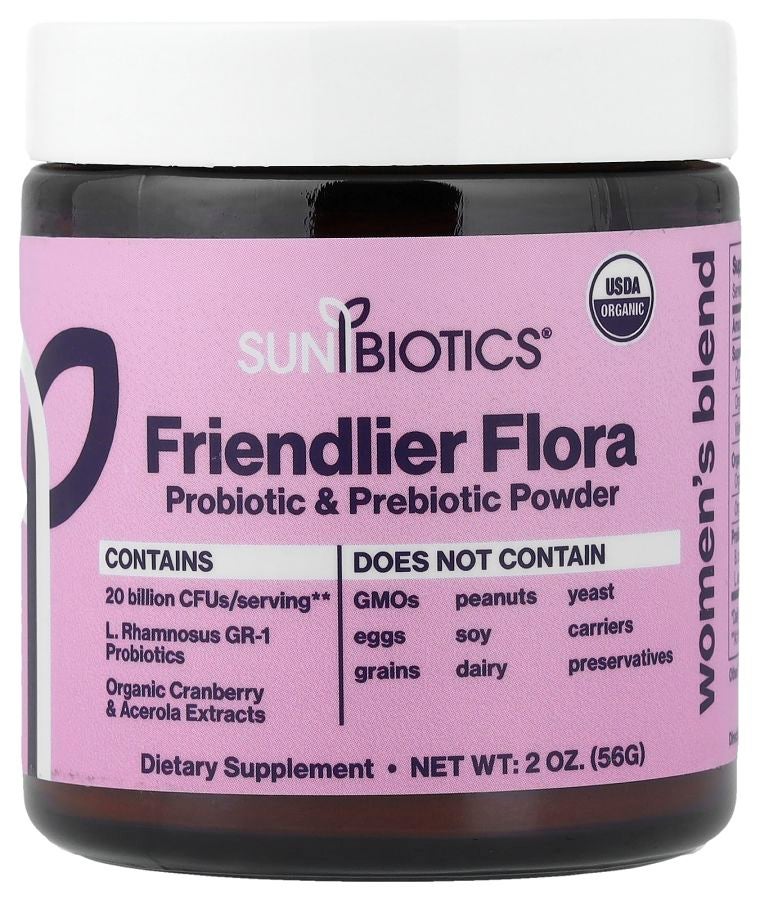 Friendlier Flora Women's Blend Probiotic & Prebiotic Powder 2 oz (56 g)