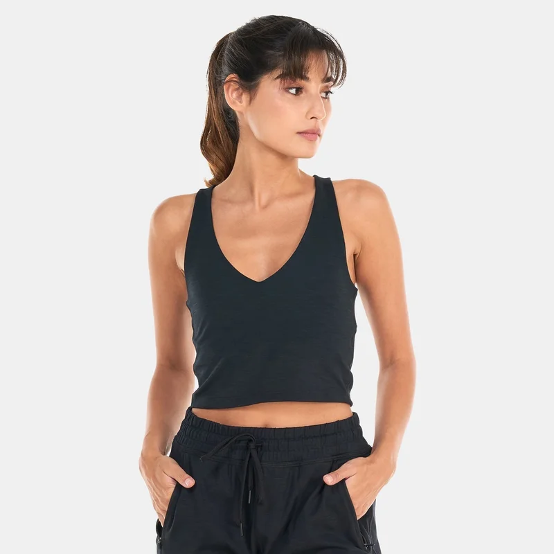 Beyond Yoga Women's Heather Rib Fresh Cut Cropped Tank Top