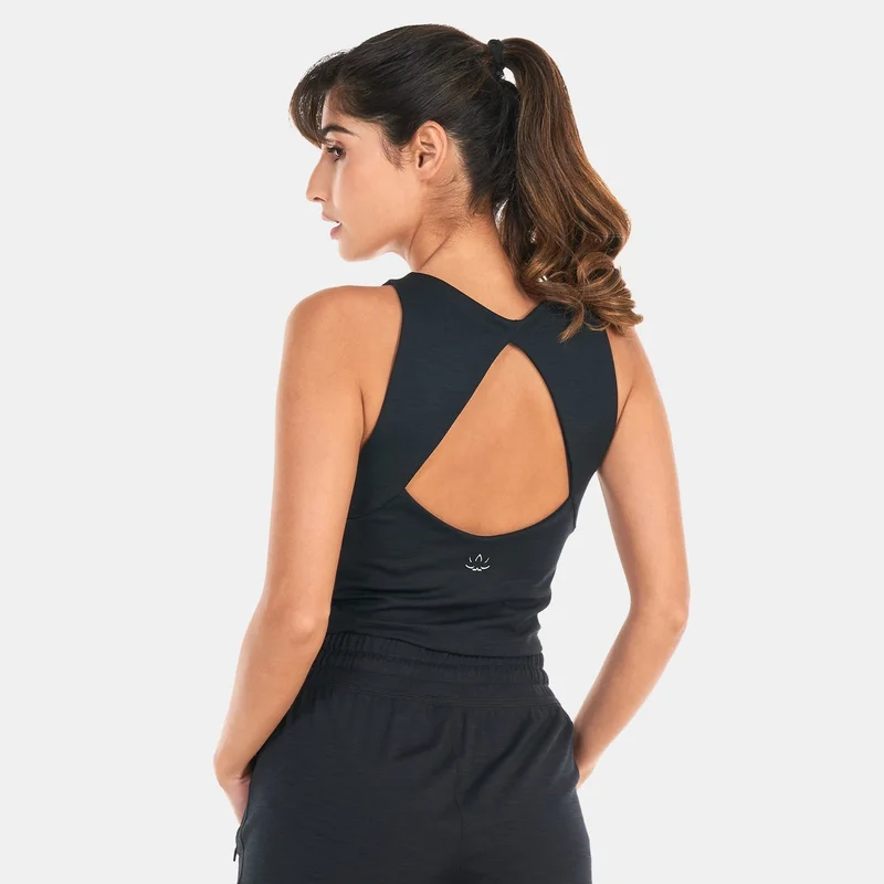 Beyond Yoga Women's Heather Rib Fresh Cut Cropped Tank Top