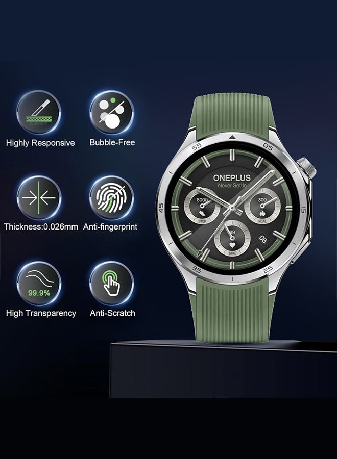 CATANES 2 Pieces Screen Protector for OnePlus Watch 3 - Thin Acrylic Display Protection Film - Image 2