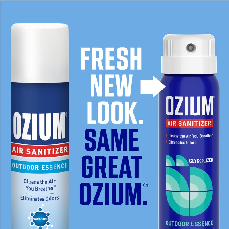 Ozium أوزيوم 3.5 أونصة. معقم هواء ومزيل روائح للمنازل والسيارات والمكاتب والمزيد، عطر جو خارجي، عبوة 2 - Image 3
