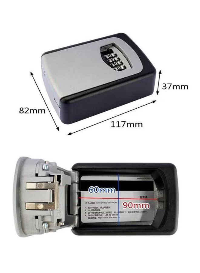 Wall Mounted Electronic Key Hiding Storage Box Grey/Black 82x117x37mm - Image 2