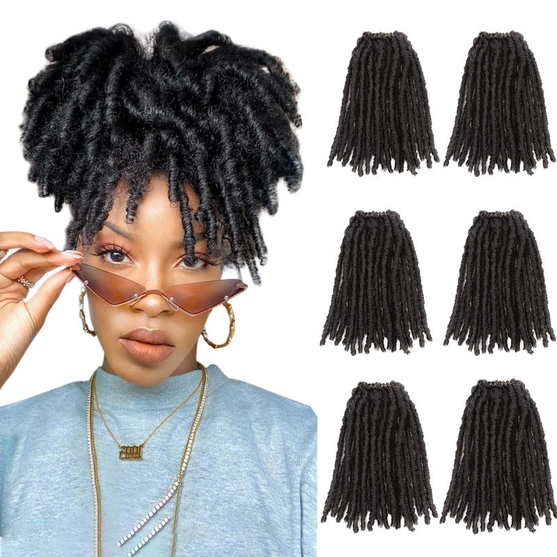 WIGNEE Crochet Hair 120 Strands Faux Locs 8 Inches Soft Locs PreTwisted Locs 6 Packs PreLooped Crochet Hair for Black Women8 Inch1B