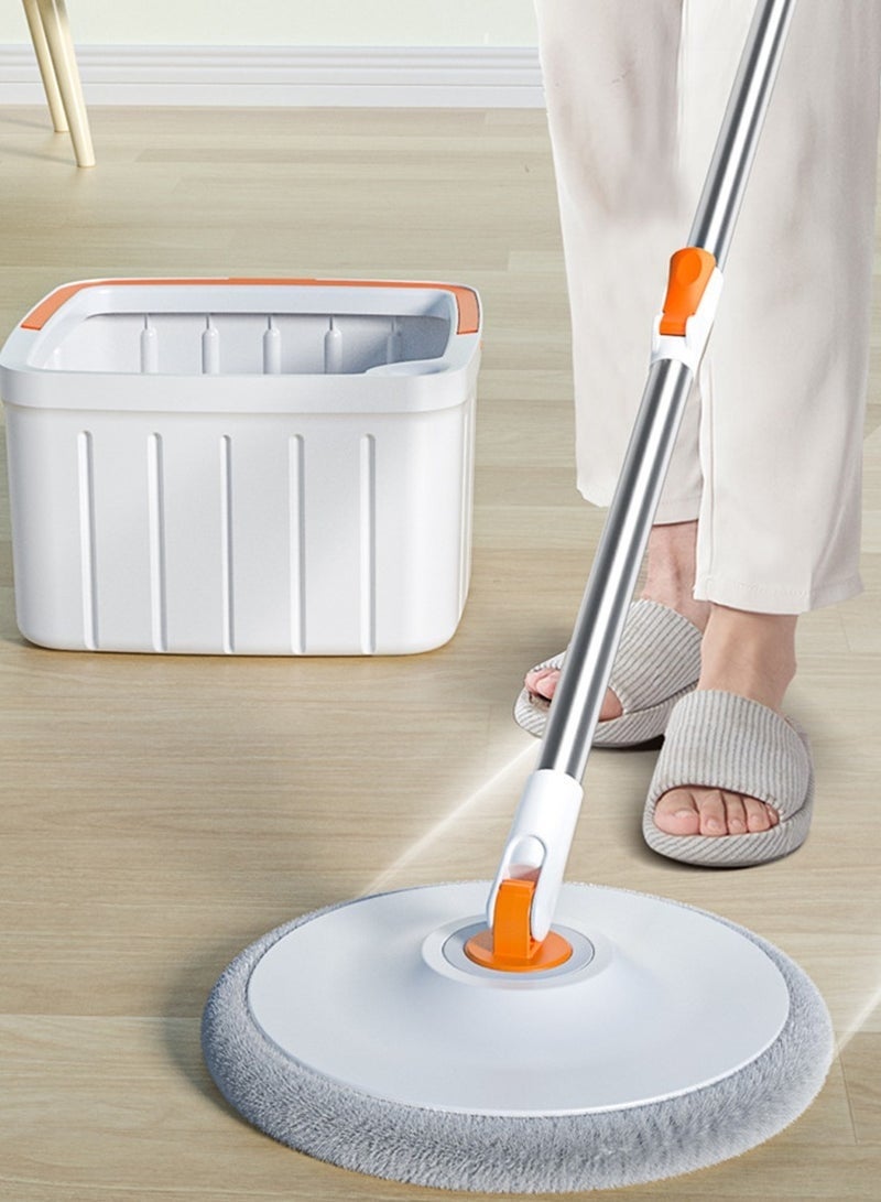 Mop and Bucket Set, Spin Mop with Dirty Water Self Separation System with 2 Mop Head Replacement, Self Cleaning Mops and Buckets System with Mop Scraper for Household Use Floor Cleaning（Round） - Image 2
