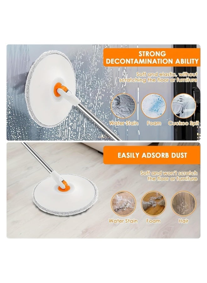 Mop and Bucket Set, Spin Mop with Dirty Water Self Separation System with 2 Mop Head Replacement, Self Cleaning Mops and Buckets System with Mop Scraper for Household Use Floor Cleaning（Round） - Image 4
