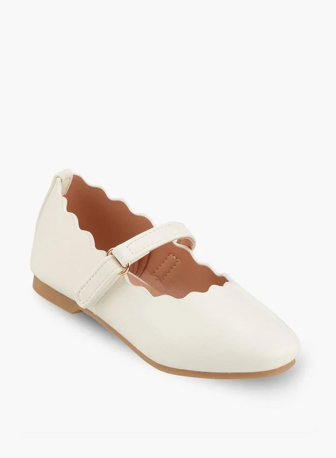 Juniors Girls Scalloped Trim Mary Jane Shoes