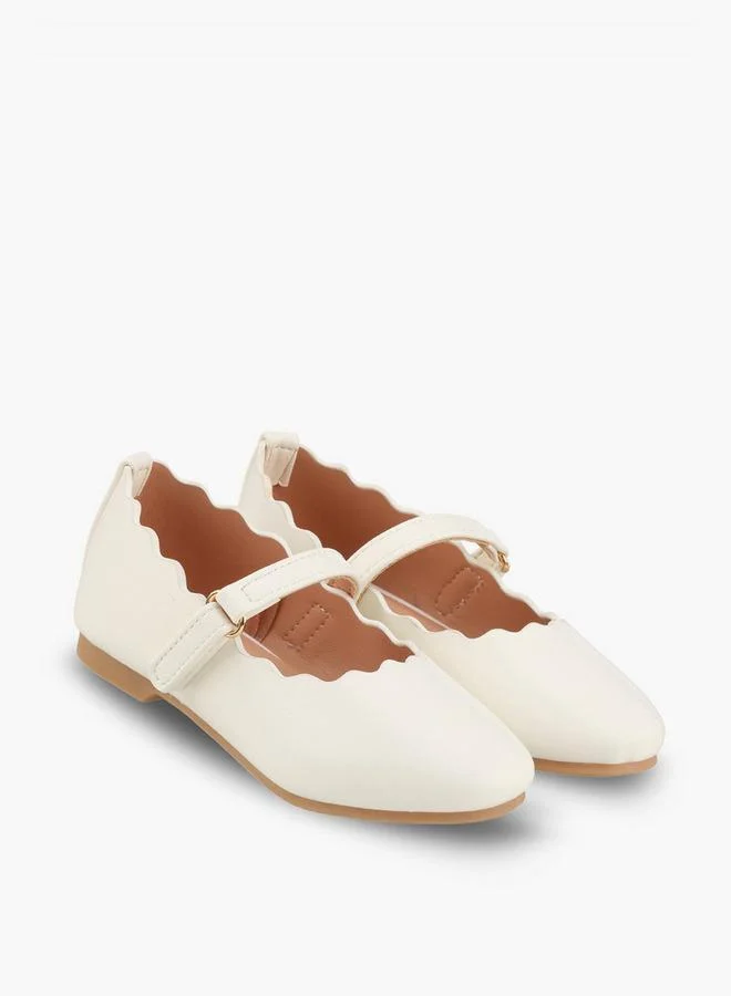 Juniors Girls Scalloped Trim Mary Jane Shoes
