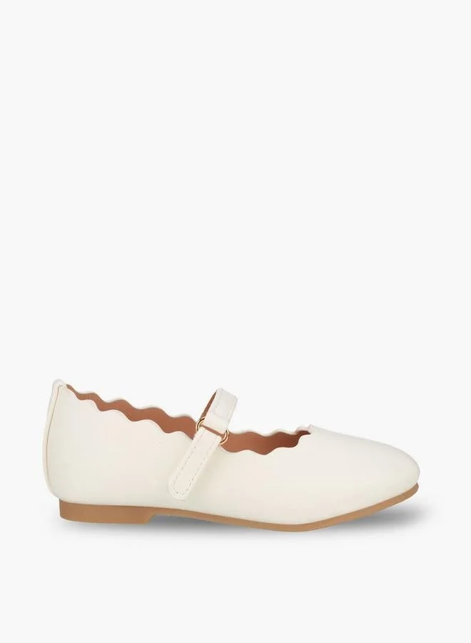 جونيورز Girls Scalloped Trim Mary Jane Shoes